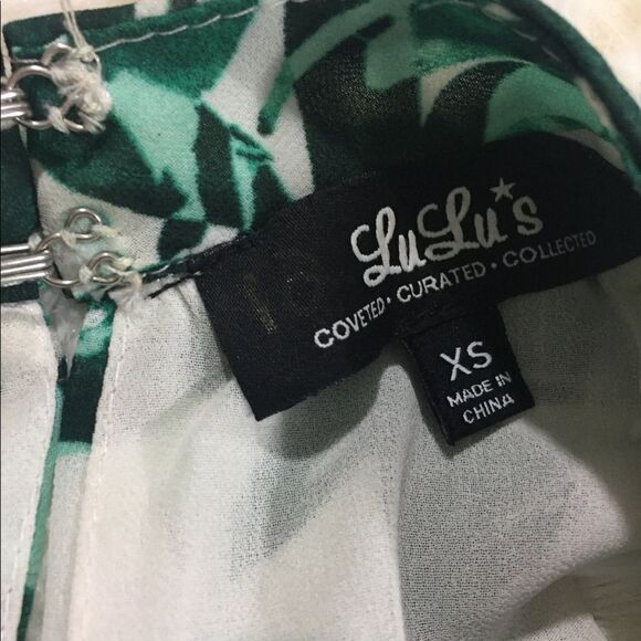 Lulu’s Green Tropical Palm Frond Dress Size XS - Picture 5 of 6